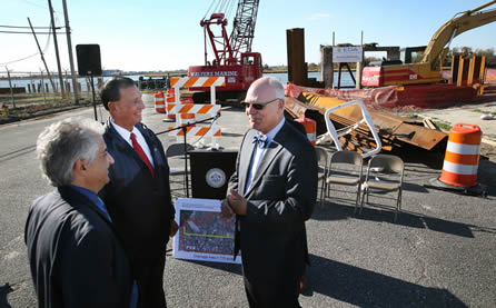 Friday October 30, 2015: Local officials announce the beginning of work on the Baltic Avenue Canal project. (Photo Courtesy: The Press of Atlantic City/ Ben Fogletto)