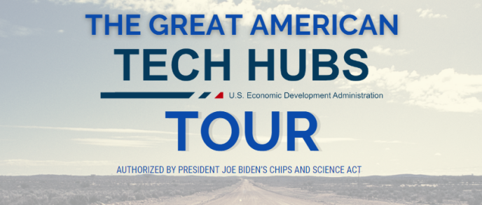 Banner for EDA's 2024 Tech Hubs tour
