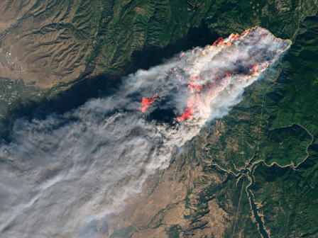 The Camp Fire — pictured on November 8, 2018 — devastated much of Butte County, California.