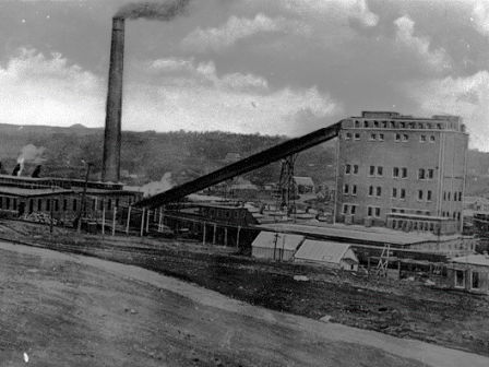 Old black and white photo of the Great Northern Paper Company opened for business in 1899, employing multiple generations for more than a century. (Photo courtesy of the Maine Historical Society.)